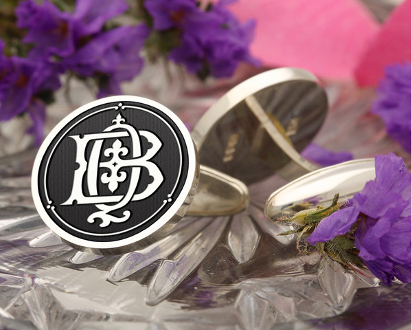 BQ QB Victorian Monogram Cufflinks silver or gold D1