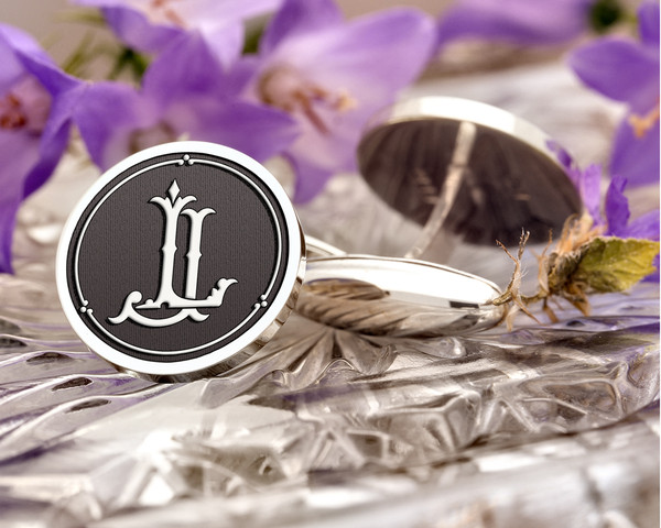 JL LJ Victorian Monogram Cufflinks, Signet Ring, Pendant D1