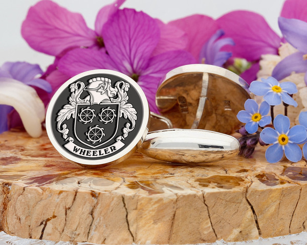 Wheeler Family Crest Ireland Silver or Gold Cufflinks