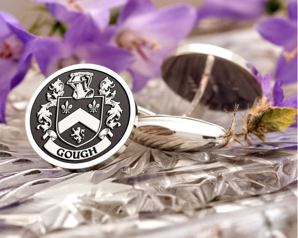 Gough (England) Family Crest Silver or Gold Cufflinks