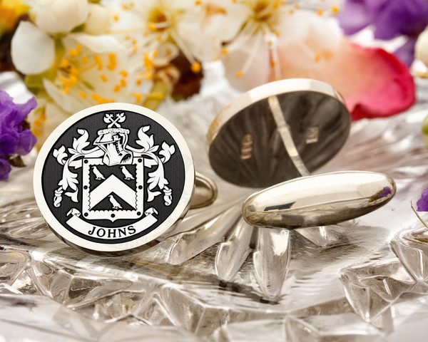 Johns Family Crest Silver or Gold Cufflinks