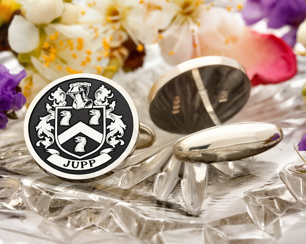 Jupp Family Crest Cufflinks available in Silver or 9ct Gold