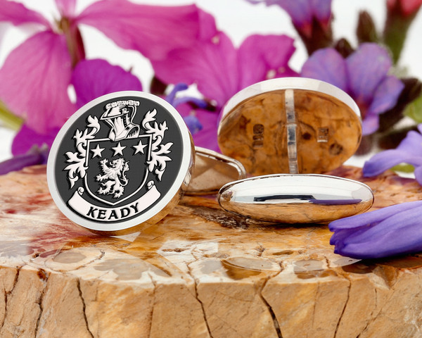 Keady Family Crest Silver or 9ct Gold Cufflinks