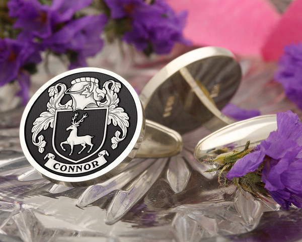 Connor of Corcomroe Family Crest Ireland Cufflinks in Silver or Gold