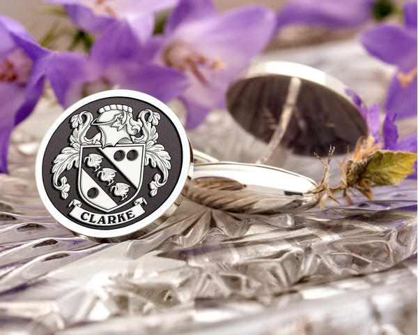 Clarke Family Crest Ireland Silver or Gold Cufflinks