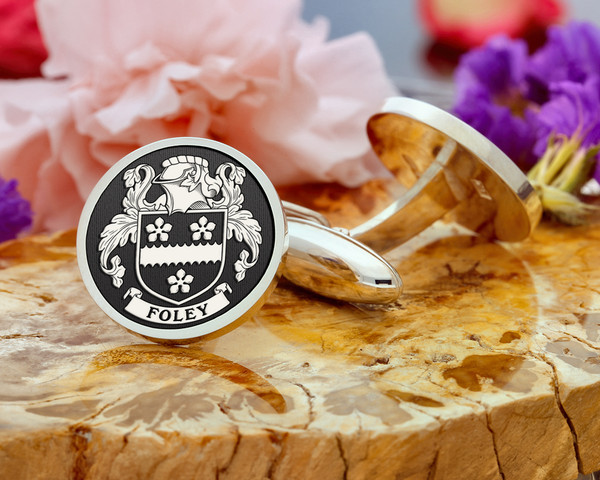 Foley Family Crest Ireland Cufflinks in Silver or Gold D1