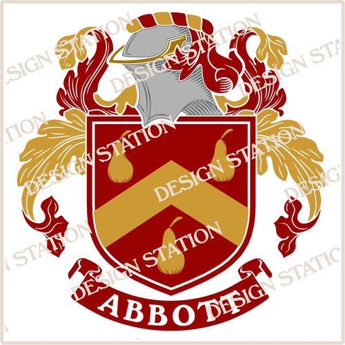 Abbott Family Crest Vector PDF Graphic Instant Download Available in black and colour