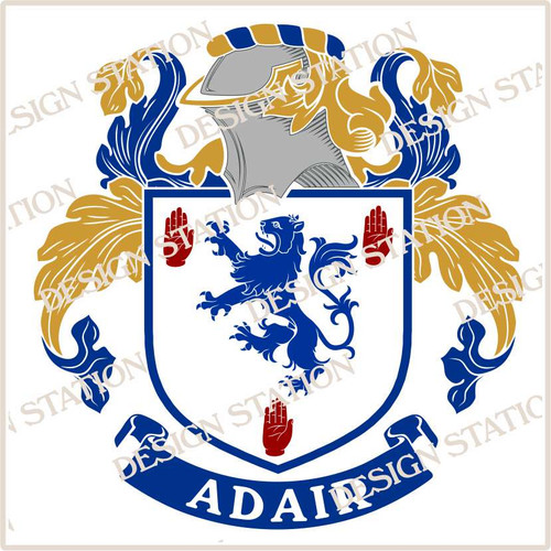 Adair Family Crest Digital Download File available in black and colour