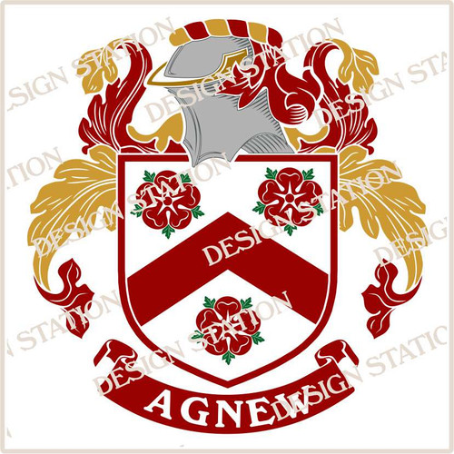 Agnew Family Crest PDF Vector Digital Download File in colour and black