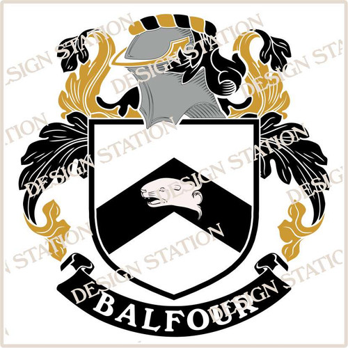 Balfour Family Crest Vector PDF Digital Download Files in black and colour