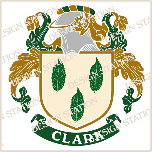 Clark Family Crest Digital PDF Instant Download available in full colour and black. D1