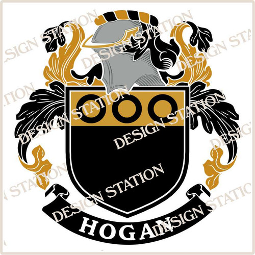 Hogan Family Crest Ireland PDF digital download in colour and black and white
