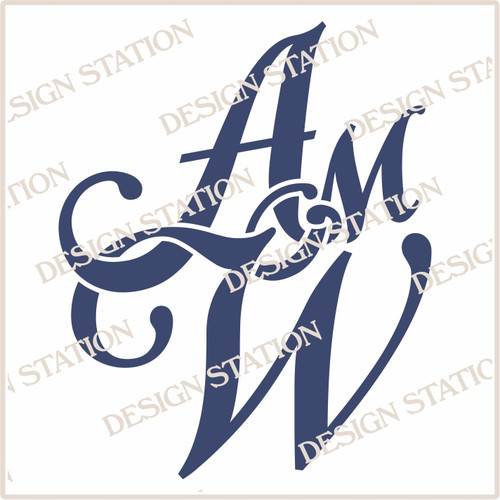 AMW D2 Personal Monogram Vector PDF download, Custom Design, Change Colour in any Vector Editing Programme.