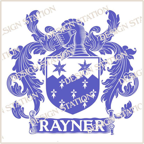 Rayner Family Crest Digital Download File in Vector PDF format, easy to print, engrave, change colour.