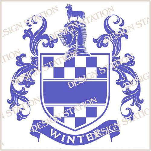 Winter Family Crest Digital Download File in Vector PDF format, easy to print, engrave, change colour.