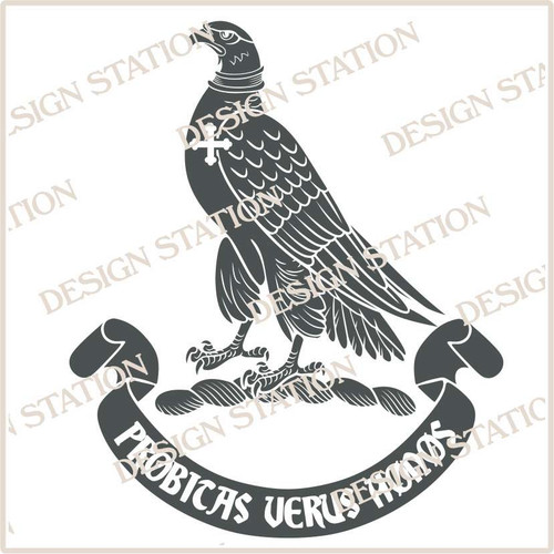 Lacon Heraldry Crest Digital Download File in Vector PDF format, easy to print, engrave, change colour. Available in black only.