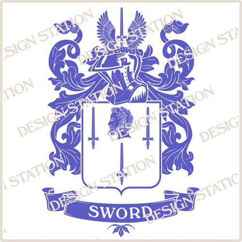 Sword Scotland - Family Crest Digital Download File in Vector PDF format, easy to print, engrave, change colour.