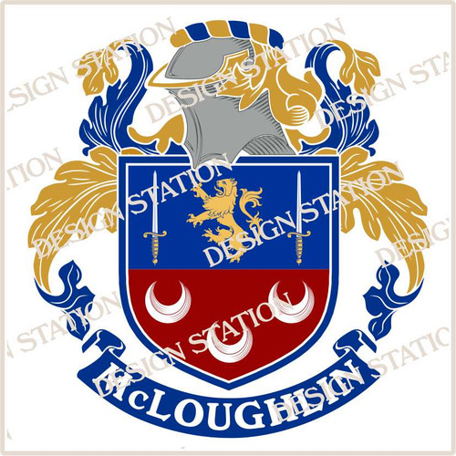 McLoughlin Digital Family Crest, Vector pdf file available for download on purchase