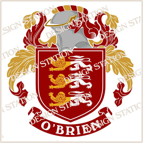 O'Brien Family Crest Ireland Instant Digital Download, Vector pdf in full colour and black and white.