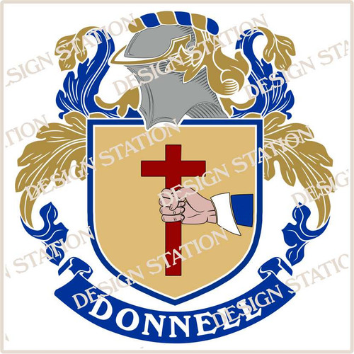 Donnell Family Crest Ireland PDF Instant Download,  design also suitable for engraving onto our cufflinks, signet rings and pendants.