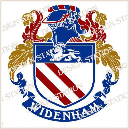 Widenham Family Crest Ireland Vector PDF Graphic Instant Download Available in black and colour