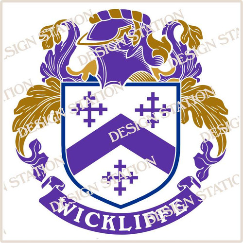 Wickliffe Family Crest Ireland Vector PDF Graphic Instant Download Available in black and colour