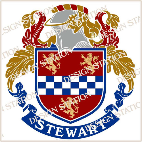 Stewart Family Crest Ireland Digital Vector PDF Instant Download