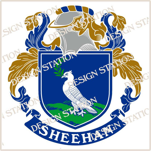 Sheehan Family Crest Ireland Digital Vector PDF Instant Download
