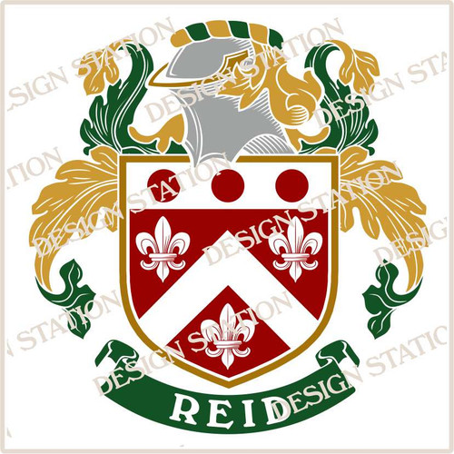 Reid Family Crest Ireland Instant Vector pdf download in full colour and black