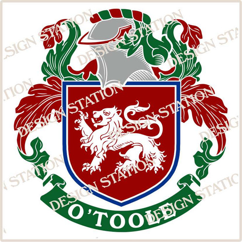 O'Toole D1 Family Crest Ireland PDF Instant Download,  design also suitable for engraving onto our cufflinks, signet rings and pendants.