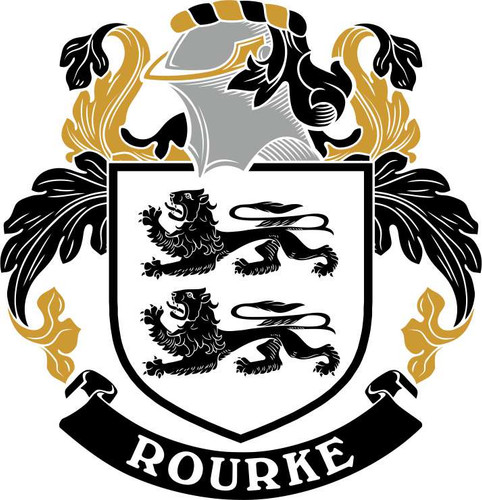 Rourke Family Crest Ireland Instant Download file (included colour and black pdf files)