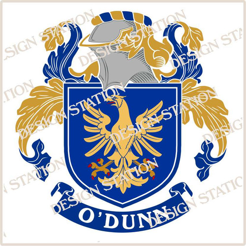 O'Dunne Family Crest Ireland Instant Digital Download, Vector pdf in full colour and black and white.