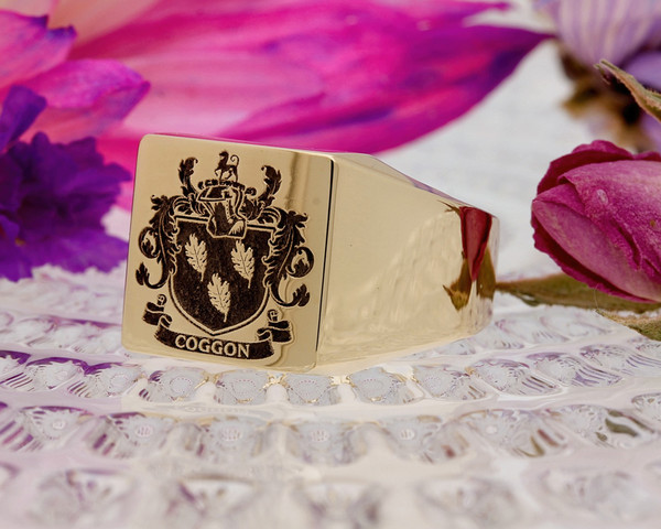 Family Crest Bespoke Signet Ring SQUARE 12.5 x 12.5mm