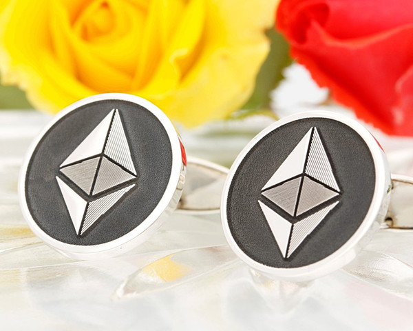 Ethereum Designer laser engraved silver or 9ct gold cufflinks
