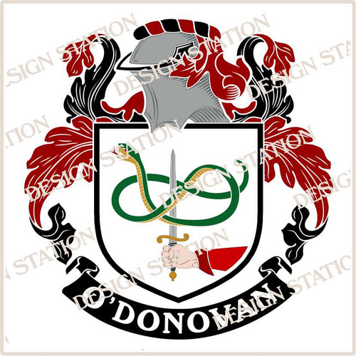 O'Donovan Family Crest Ireland PDF Instant Download,  design also suitable for engraving onto our cufflinks, signet rings and pendants.