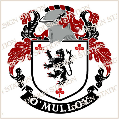 O'Mulloy Family Crest Ireland PDF Instant Download,  design also suitable for engraving onto our cufflinks, signet rings and pendants.