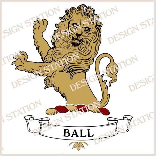 Ball Heraldry Crest Digital Download File in Vector PDF format, easy to print, engrave, change colour. Available in full colour and black.