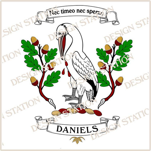 Daniels Heraldry Crest Digital Download File in Vector PDF format, easy to print, engrave, change colour. Available in full colour only