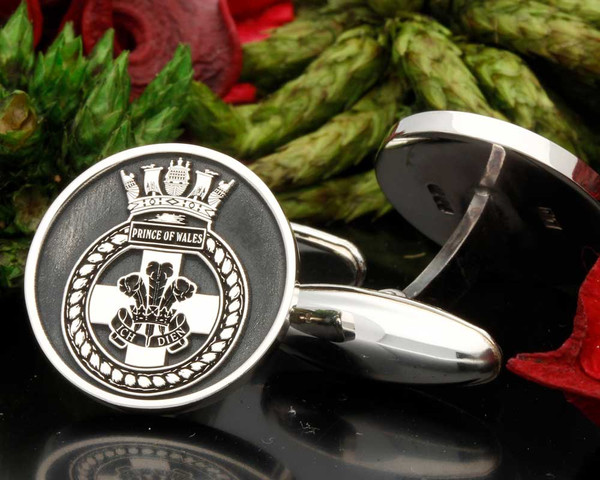 HMS Prince of Wales Engraved Cufflinks