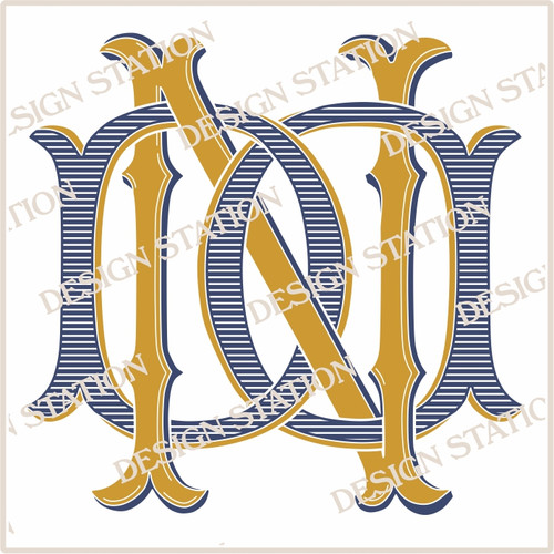 Victorian Monogram DN ND D3 - hand drawn design, graphic design only - download