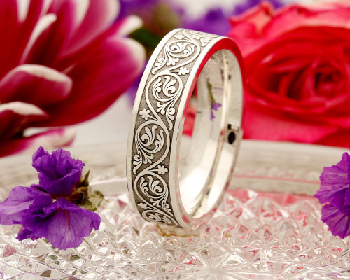Victorian Design Engraved Wedding or Occasional Ring Silver or Gold MPJ011 60098.1634909760.500.400