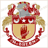 McBreen Family Crest Ireland PDF Instant Download,  design also suitable for engraving onto our cufflinks, signet rings and pendants.