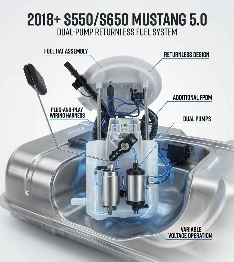 2018+ S550/S650 Dual Pump OEM GT500 Fuel System with dual FPDM control