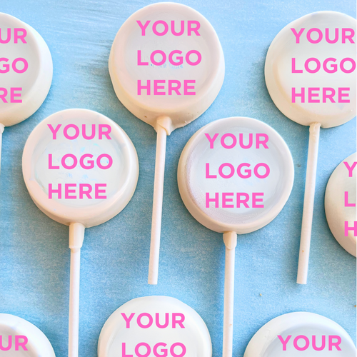 White Chocolate Logo Lollis