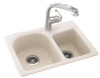 Swanstone KSDB-2518 18 x 25 (Solid) Dual Mount Double Bowl Sink
