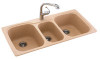 Swanstone KSTB-4422 22 x 44 (Aggregate) Dual Mount Triple Bowl