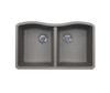 Swanstone QUED-3322 22 x 33 Undermount Double Bowl Sink - Granite