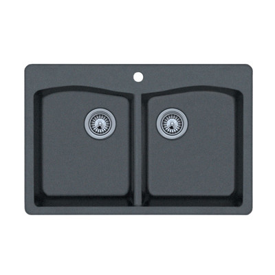 Swanstone Qzed 3322 Swanxpress Drop In Even Double Bowl Granite