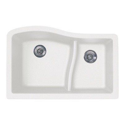 Swanstone QULS-3322 22 x 33 Undermount Large/Small Bowl - Granite