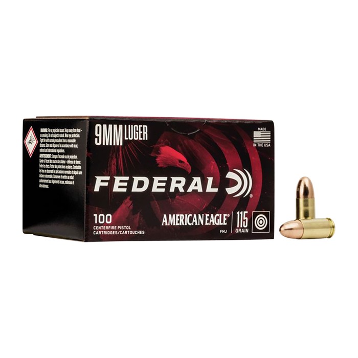 eral 9mm Luger 115gr Full Metal Jacket 100/box Ammo